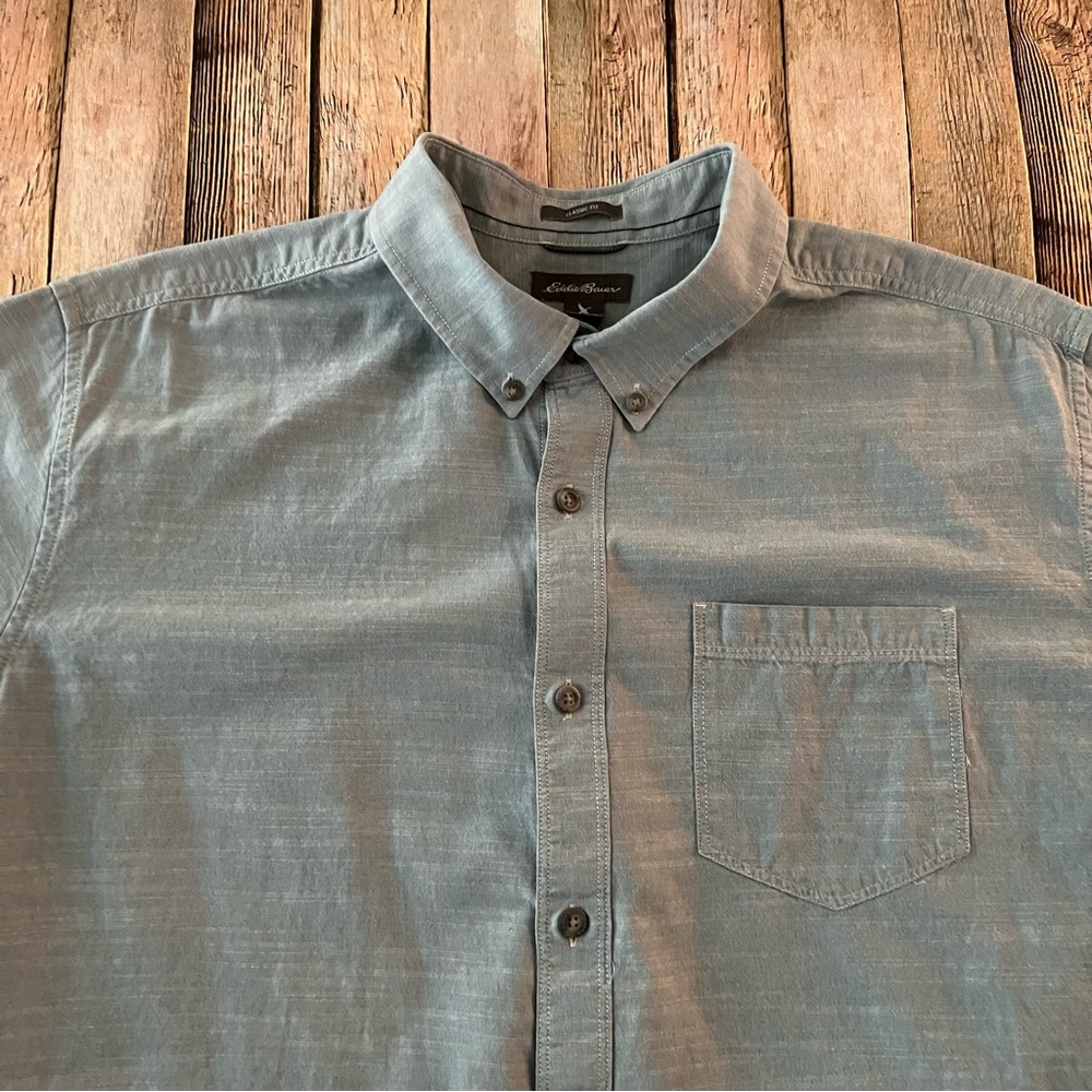 Eddie Bauer mens short sleeve casual button down shirt | size 2XL - Picture 4 of 11